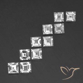 7.15 ct natürliche Weiß Topas-Edelsteine, Quadrat, VVS-VS