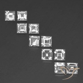 8.24ctw Natürlicher Weiß Topas, Quadrat, VS