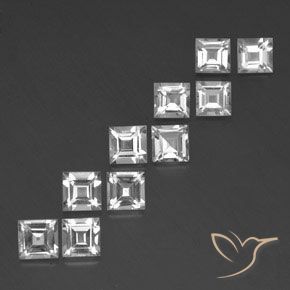 8.24 ct natürliche Weiß Topas-Edelsteine, Quadrat, VS
