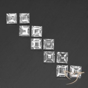 7.28ctw Natürlicher Weiß Topas, Quadrat, VVS-VS