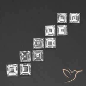 7.28 ct natürliche Weiß Topas-Edelsteine, Quadrat, VVS-VS