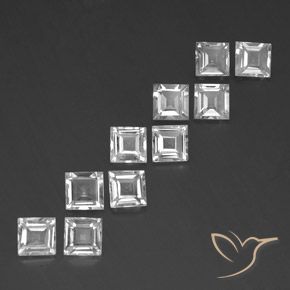 7.55 ct natürliche Weiß Topas-Edelsteine, Quadrat, VVS-VS