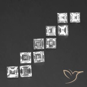 7.70 ct natürliche Weiß Topas-Edelsteine, Quadrat, VVS-VS