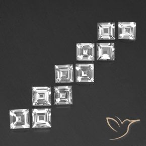 7.63 ct natürliche Weiß Topas-Edelsteine, Quadrat, VVS-VS