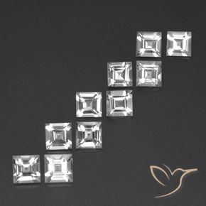 7.73 ct natürliche Weiß Topas-Edelsteine, Quadrat, VVS