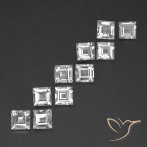 7.74 ct natürliche Weiß Topas-Edelsteine, Quadrat, VVS-VS