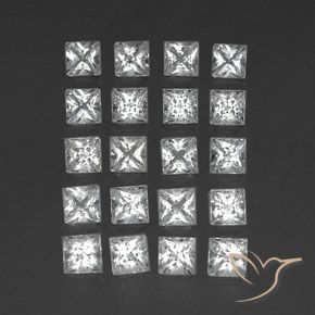 4.97 ct natürliche Weiß Topas-Edelsteine, Quadrat, VS-SI