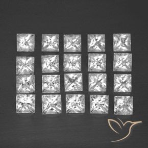 5.27 ct natürliche Weiß Topas-Edelsteine, Quadrat, VS