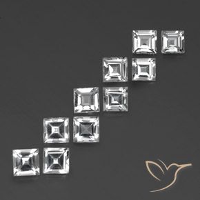 7.62 ct natürliche Klares Weiß Topas-Edelsteine, Quadrat, VVS-VS