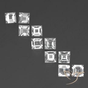 8.46ctw Natürlicher Klares Weiß Topas, Quadrat, VVS-VS