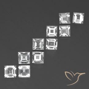 8.46 ct natürliche Klares Weiß Topas-Edelsteine, Quadrat, VVS-VS