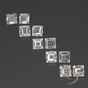 7.59ctw Natürlicher Klares Weiß Topas, Quadrat, VVS