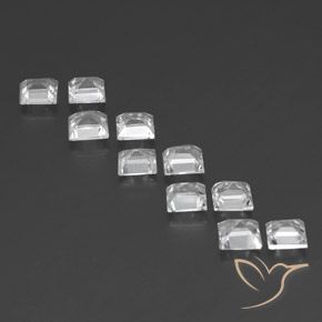 7.59 ct natürliche Klares Weiß Topas-Edelsteine, Quadrat, VVS