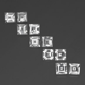  ct natürliche weißer Topas-Edelsteine, Quadrat, VVS-VS