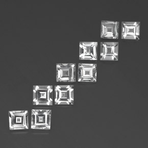  ct natürliche weißer Topas-Edelsteine, Quadrat, VVS-VS