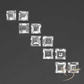 7.45ctw Natürlicher Klares Weiß Topas, Quadrat, VVS-VS