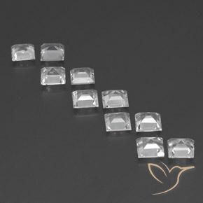 7.45 ct natürliche Klares Weiß Topas-Edelsteine, Quadrat, VVS-VS