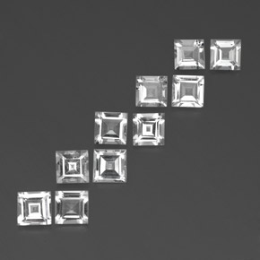  ct natürliche weißer Topas-Edelsteine, Quadrat, VVS-VS
