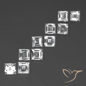 8.49 ct natürliche Weiß Topas-Edelsteine, Quadrat, VVS-VS