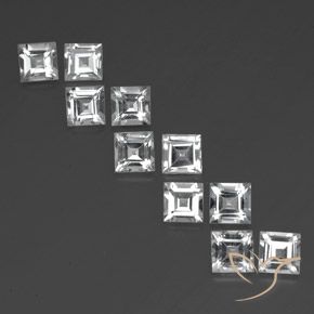 8.05ctw Natürlicher Klares Weiß Topas, Quadrat, VVS-VS