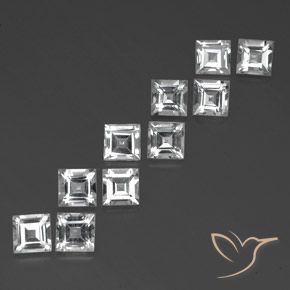8.05 ct natürliche Klares Weiß Topas-Edelsteine, Quadrat, VVS-VS