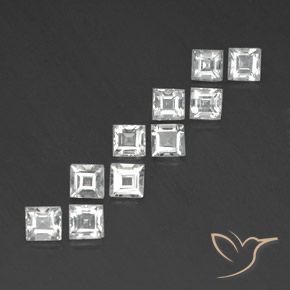 4.37 ct natürliche Weiß Topas-Edelsteine, Quadrat, VVS-VS