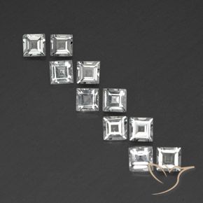 4.17ctw Natürlicher Warmweiß Topas, Quadrat, VVS-VS
