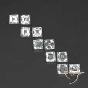 4.41ctw Natürlicher Warmweiß Topas, Quadrat, VVS-VS