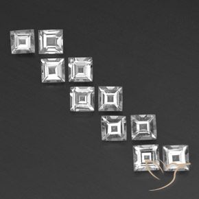 4.02ctw Natürlicher Weiß Topas, Quadrat, VS