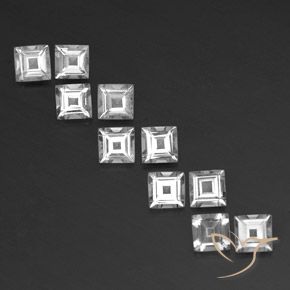 3.81ctw Natürlicher Weiß Topas, Quadrat, VVS-VS
