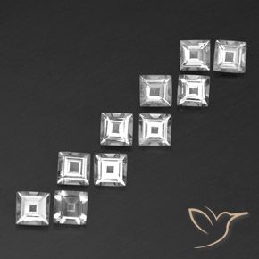 3.81 ct natürliche Weiß Topas-Edelsteine, Quadrat, VVS-VS