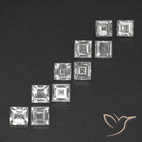 4.21 ct natürliche Klares Weiß Topas-Edelsteine, Quadrat, VS