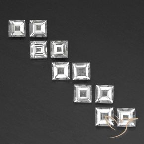 3.78ctw Natürlicher Klares Weiß Topas, Quadrat, VVS-VS