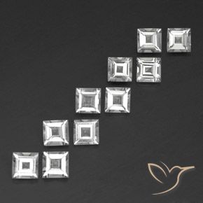 3.78 ct natürliche Klares Weiß Topas-Edelsteine, Quadrat, VVS-VS