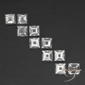 3.99ctw Natürlicher Klares Weiß Topas, Quadrat, VS