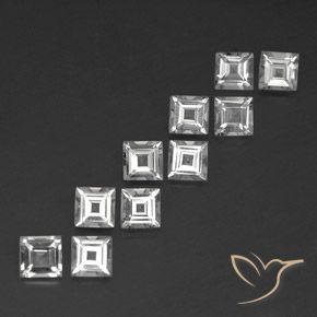 3.99 ct natürliche Klares Weiß Topas-Edelsteine, Quadrat, VS