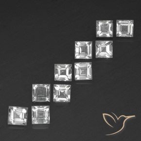4.92 ct natürliche Weiß Topas-Edelsteine, Quadrat, VS