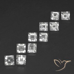 4.67 ct natürliche Klares Weiß Topas-Edelsteine, Quadrat, VS