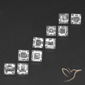 5.19 ct natürliche Klares Weiß Topas-Edelsteine, Quadrat, VS