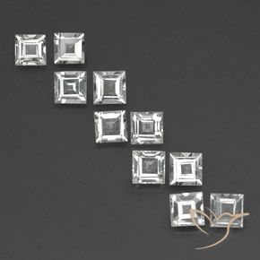4.12ctw Natürlicher Klares Weiß Topas, Quadrat, VVS-VS
