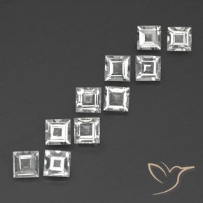 4.12 ct natürliche Klares Weiß Topas-Edelsteine, Quadrat, VVS-VS