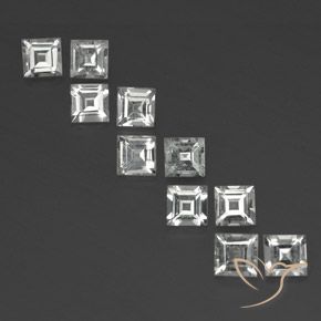 4,09 ct natürliche weißer Topas-Edelsteine, Quadrat, VVS-VS