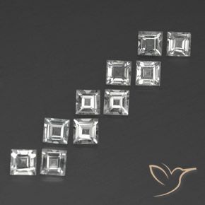 4.17 ct natürliche Klares Weiß Topas-Edelsteine, Quadrat, VVS-VS