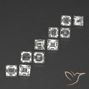 4.22 ct natürliche Klares Weiß Topas-Edelsteine, Quadrat, VVS-VS