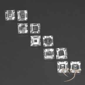 4.57ctw Natürlicher Klares Weiß Topas, Quadrat, VVS-VS