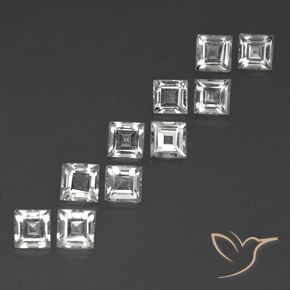 4.57 ct natürliche Klares Weiß Topas-Edelsteine, Quadrat, VVS-VS