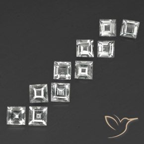 4.26 ct natürliche Klares Weiß Topas-Edelsteine, Quadrat, VVS-VS