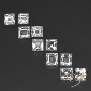 5.27 ct natürliche Klares Weiß Topas-Edelsteine, Quadrat, VVS-VS