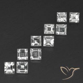 5.27 ct natürliche Klares Weiß Topas-Edelsteine, Quadrat, VVS-VS