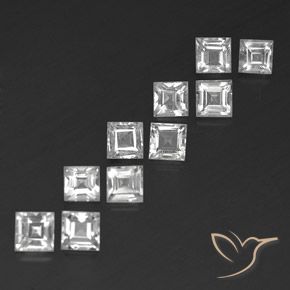 4.78 ct natürliche Klares Weiß Topas-Edelsteine, Quadrat, VVS-VS